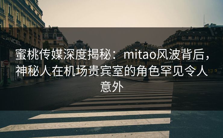 蜜桃传媒深度揭秘:mitao风波背后,神秘人在机场贵宾室的角色罕见令人意外 蜜桃传媒深度揭秘:mitao风波背后,神秘人在机场贵宾室的角色罕见令人意外